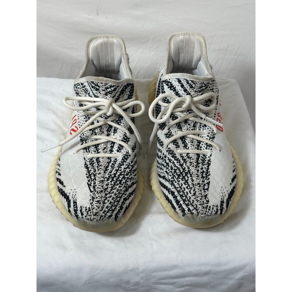 Adidas Yeezy 350 V2 Zebra CP9654 White Black Red Sneakers Men's Size 10 SPLY-350